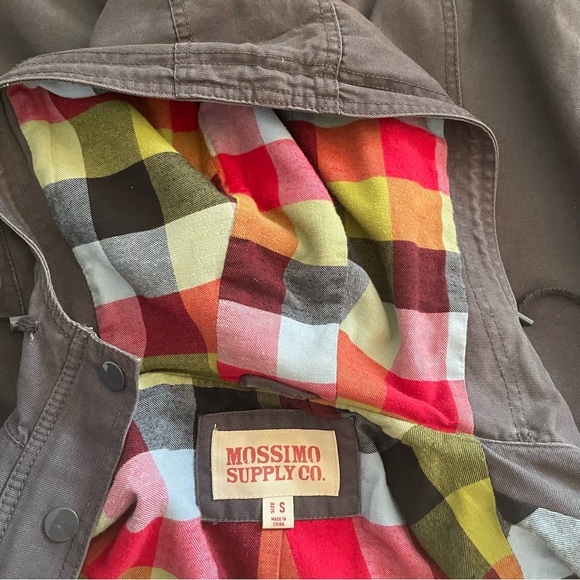 Utility Cotton Jacket Plaid Flannel Gray Mossimo Supply Co. Women’s Size Small - Picture 9 of 13